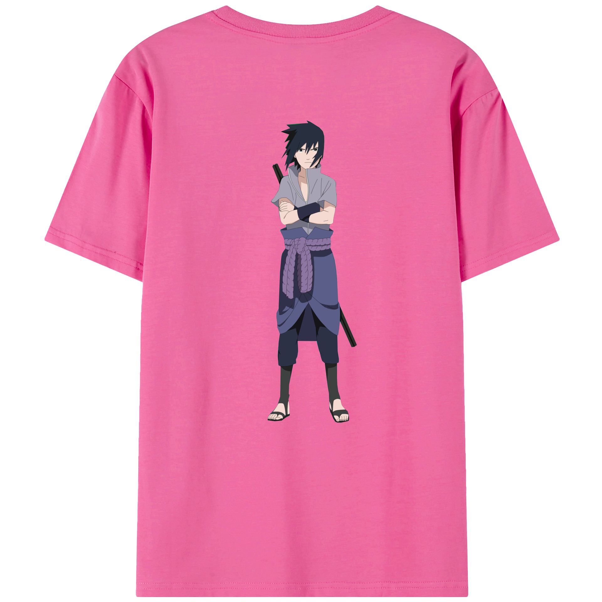 （画像用） NARUTO -ナルト- うちは サスケ Uchiha Sasuke レディース半袖Tシャツ(バックプリント)